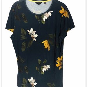 TED BAKER Savannah Blue Floral T Shirt 4/L